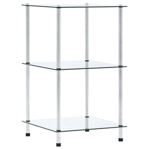 vidaXL 3patrov&aacute; police průhledn&aacute; 40 &times; 40 &times; 67 cm tvrzen&eacute; sklo