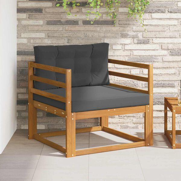 vidaXL Venkovn&iacute; středn&iacute; pohovka Masivn&iacute; ak&aacute;tov&eacute; dřevo Př&iacute;rodn&iacute;