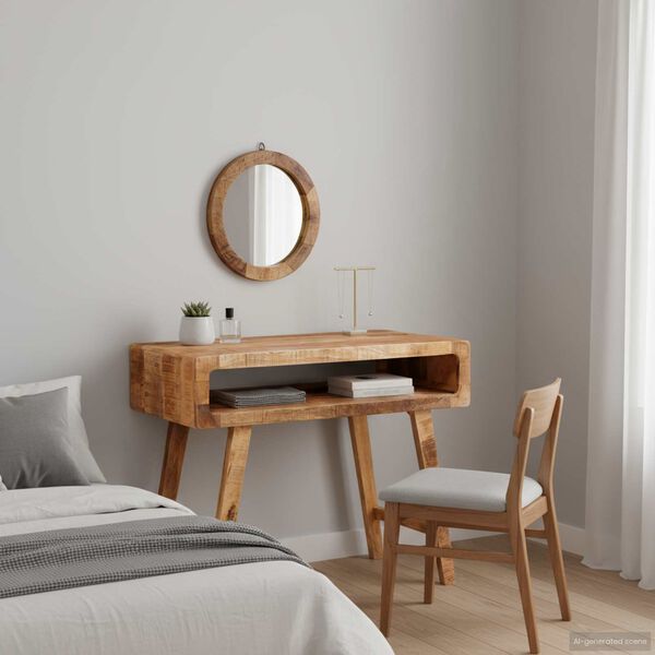 vidaXL Kosmetický stůl s policí Hnědá masivní mangovníkové dřevo