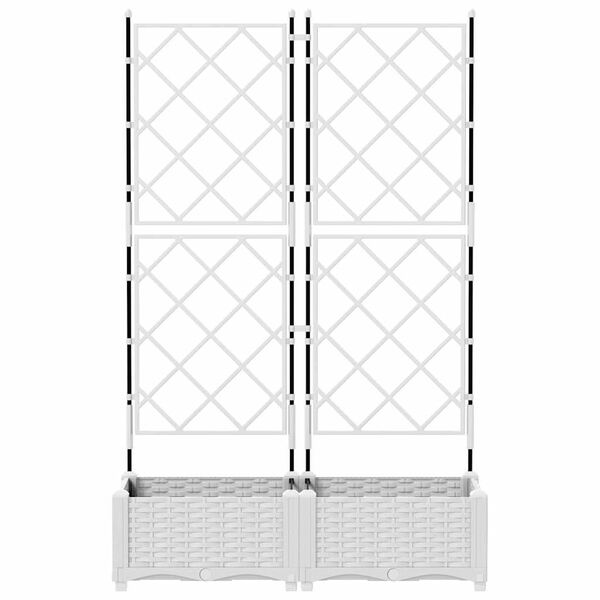 vidaXL Zahradn&iacute; pěstebn&iacute;k 2 pcs B&iacute;l&aacute; 80 x 40 x 125,5 cm Ocel