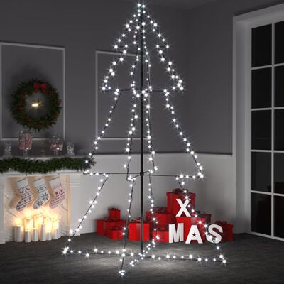 vidaXL Vánoční stromek kužel 240 LED diod dovnitř i ven 118 x 180 cm