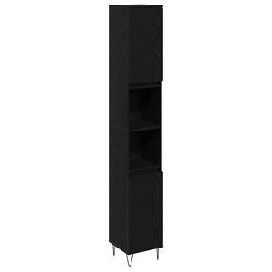 vidaXL Koupelnov&aacute; skř&iacute;ň Čern&yacute; dub 30 x 30 x 190 cm Kompozitn&iacute; dřevo