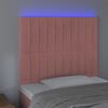 vidaXL Čelo postele s LED růžov&eacute; 90x5x118/128 cm samet