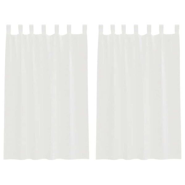 vidaXL Vo&aacute;lov&eacute; z&aacute;věsy s poutky 2 ks b&iacute;l&eacute; 140x175 cm