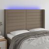 vidaXL Čelo postele s LED taupe 147 x 16 x 118/128 cm textil