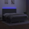 vidaXL Box spring postel s matrac&iacute; a LED tmavě &scaron;ed&aacute; 180x200 cm textil