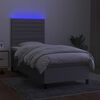 vidaXL Box spring postel s matrac&iacute; a LED světle &scaron;ed&aacute; 80x200 cm textil
