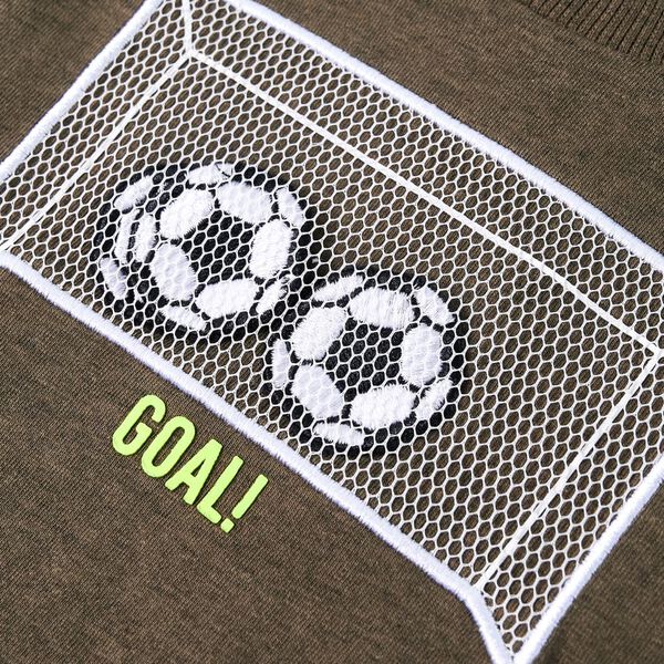 Dětsk&eacute; tričko s dlouh&yacute;m ruk&aacute;vem khaki melanž 104