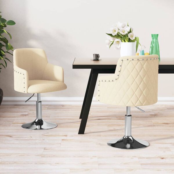 vidaXL J&iacute;deln&iacute; židle 2 ks kr&eacute;mov&eacute; textil