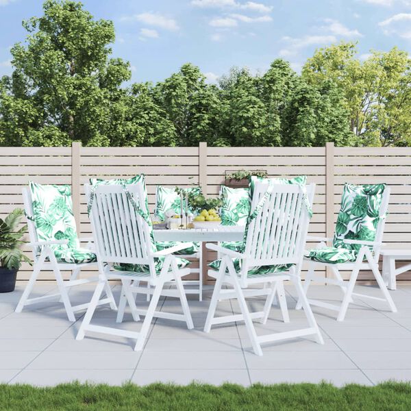 vidaXL Podu&scaron;ky na židli s vysok&yacute;m opěradlem 6 ks vzor listů oxford