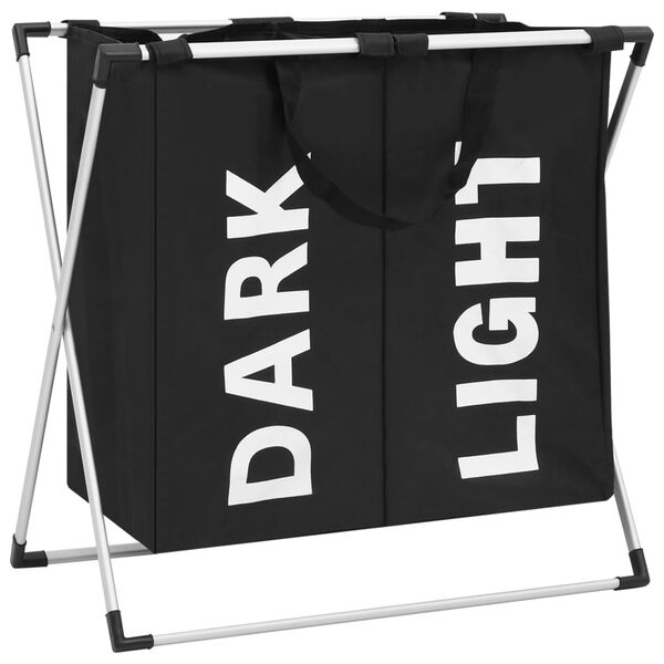 vidaXL Ko&scaron; na tř&iacute;děn&iacute; pr&aacute;dla se 2 přihr&aacute;dkami čern&yacute;