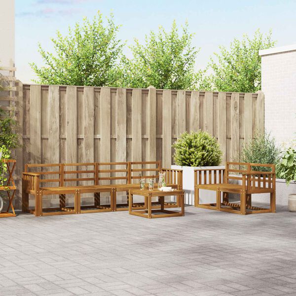 vidaXL Venkovn&iacute; pohovkov&aacute; souprava 7 pcs Př&iacute;rodn&iacute;