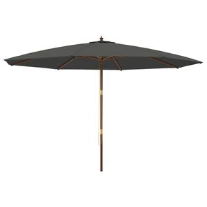 vidaXL Zahradn&iacute; slunečn&iacute;k s dřevěnou tyč&iacute; antracitov&yacute; 400 x 273 cm