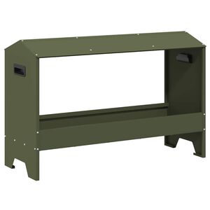 vidaXL Krmn&yacute; žlab pro kuře Olivově zelen&aacute; 81 x 32 x 53,5 cm