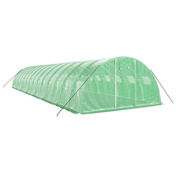 vidaXL Skleník s ocelovým rámem zelený 56 m² 14 x 4 x 2 m