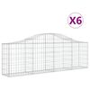 vidaXL Klenut&eacute; gabionov&eacute; ko&scaron;e 6 ks 200x30x60/80 cm pozinkovan&eacute; železo