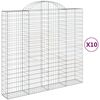 vidaXL Klenut&eacute; gabionov&eacute; ko&scaron;e 10ks 200x50x180/200cm pozinkovan&eacute; železo