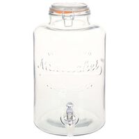 vidaXL Zásobník na vodu s kohoutkem průhledný 8 l sklo