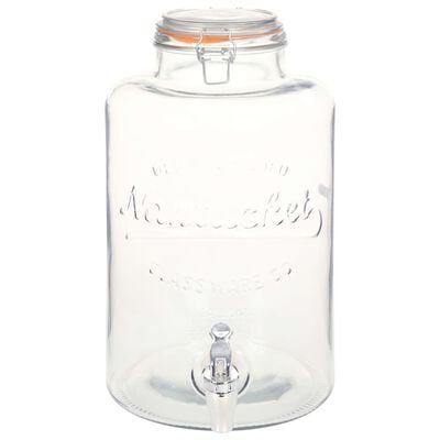 vidaXL Zásobník na vodu s kohoutkem průhledný 8 l sklo