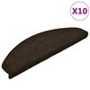 vidaXL Schodov&eacute; rohože samolepic&iacute; 10 ks 65 x 21 x 4 cm tmavě hněd&eacute;, půlkulat&eacute;, velk&eacute;