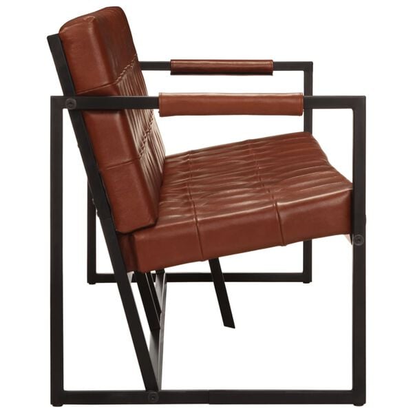 vidaXL 3m&iacute;stn&aacute; sedačka hněd&aacute; prav&aacute; koz&iacute; kůže