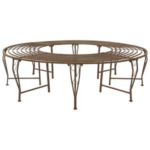 vidaXL Stromov&aacute; lavička 8-Počet m&iacute;st &Oslash; 160 x 44 cm Ocel Antick&aacute; hněd&aacute;