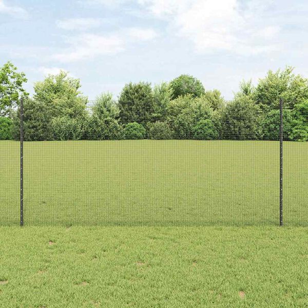 vidaXL Plot s sloupkem &Scaron;ed&aacute; 1,2 x 50 m Ocel a PVC