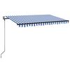 vidaXL Automatick&aacute; mark&yacute;za LED a senzor větru 300 x 250 cm modrob&iacute;l&aacute;