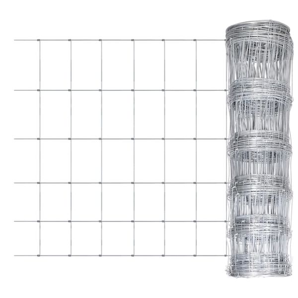 vidaXL Lesnick&yacute; plot se sloupky pozinkovan&eacute; železo 50 m 80/6/15