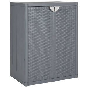 vidaXL Zahradn&iacute; &uacute;ložn&aacute; skř&iacute;ň &scaron;ed&aacute; 65 x 45 x 88 cm PP ratan