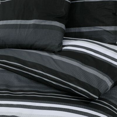 vidaXL Sada ložního prádla černá a bílá 200 x 220 cm bavlna