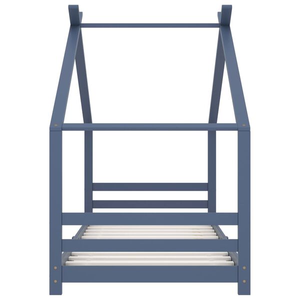 vidaXL R&aacute;m dětsk&eacute; postele &scaron;ed&yacute; masivn&iacute; borov&eacute; dřevo 90 x 200 cm