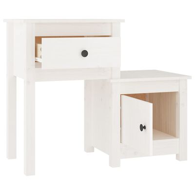 vidaXL Noční stolek bílý 79,5 x 38 x 65,5 cm masivní borové dřevo