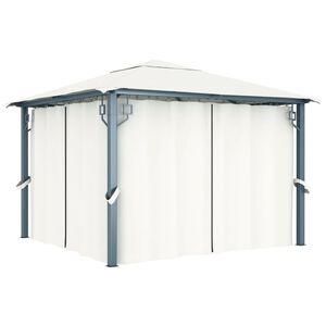 vidaXL Alt&aacute;n se z&aacute;věsy 300 x 300 cm kr&eacute;mov&yacute; hlin&iacute;k