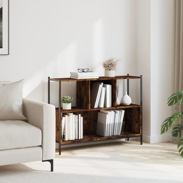 vidaXL Knihovna kouřový dub 102 x 28 x 77,5 cm kompozitní dřevo