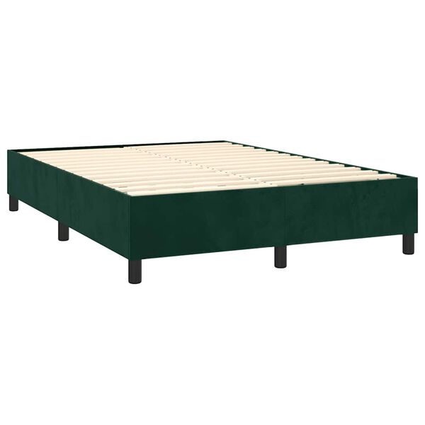 vidaXL Box spring postel s matrac&iacute; tmavě zelen&aacute; 140x190 cm samet