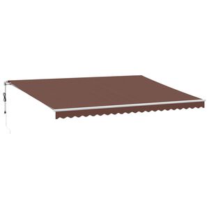 vidaXL Automatick&aacute; zatahovac&iacute; mark&yacute;za hněd&aacute; 500 x 350 cm