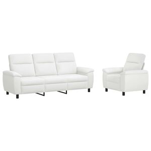 vidaXL Set pohovek 2 pcs B&iacute;l&aacute; Textil