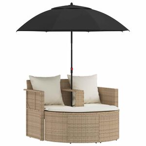 vidaXL Zahradn&iacute; sofa s pol&scaron;t&aacute;řem 8 pcs Beige a kr&eacute;mov&aacute; b&iacute;l&aacute; polyratan