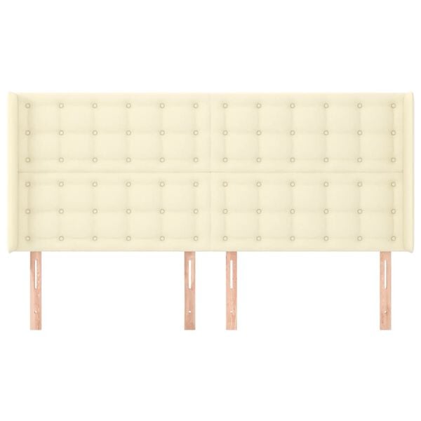 vidaXL Čelo postele typu u&scaron;&aacute;k kr&eacute;mov&eacute; 183x16x118/128 cm uměl&aacute; kůže