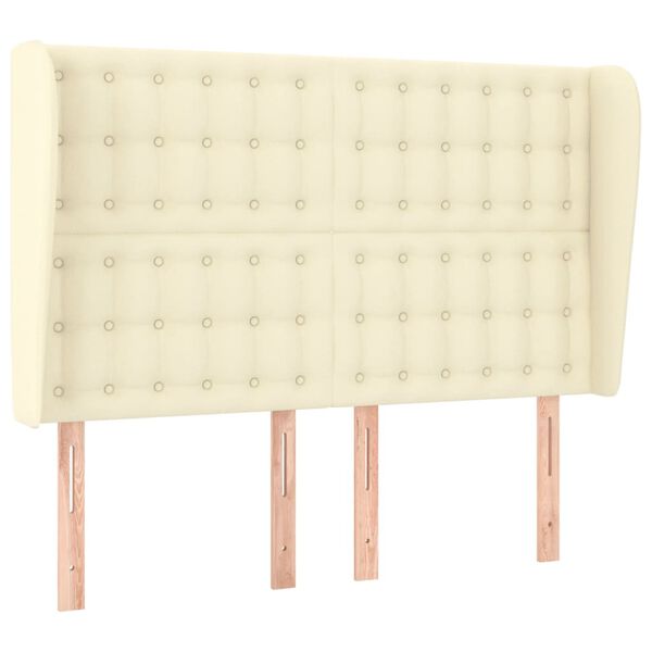 vidaXL Čelo postele typu u&scaron;&aacute;k kr&eacute;mov&eacute; 147 x 23 x 118/128 cm uměl&aacute; kůže