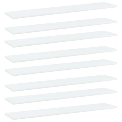 vidaXL Přídavné police 8 ks bílé 100 x 20 x 1,5 cm dřevotříska
