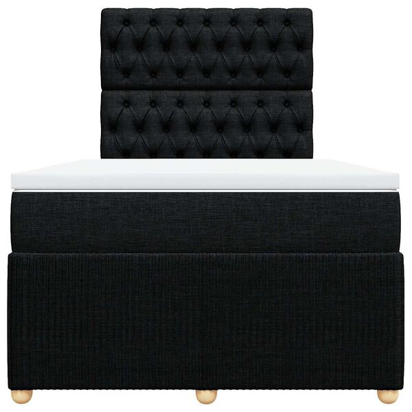 vidaXL Box spring postel s matrac&iacute; čern&aacute; 120x200 cm textil