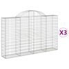 vidaXL Klenut&eacute; gabionov&eacute; ko&scaron;e 3 ks 200x30x120/140cm pozinkovan&eacute; železo