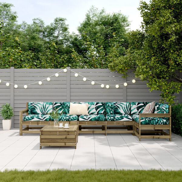 vidaXL 7d&iacute;ln&aacute; zahradn&iacute; sedac&iacute; souprava impregnovan&aacute; borovice