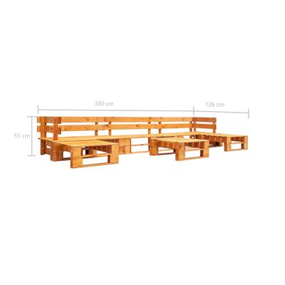 vidaXL 4dílná zahradní sedací souprava z palet dřevo medově hnědá