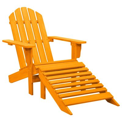 vidaXL Zahradní židle Adirondack s podnožkou masivní jedle oranžová