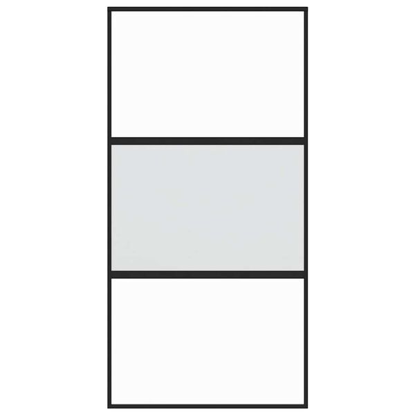 vidaXL Posuvn&eacute; dveře čern&eacute; 102,5 x 205 cm tvrzen&eacute; sklo a hlin&iacute;k