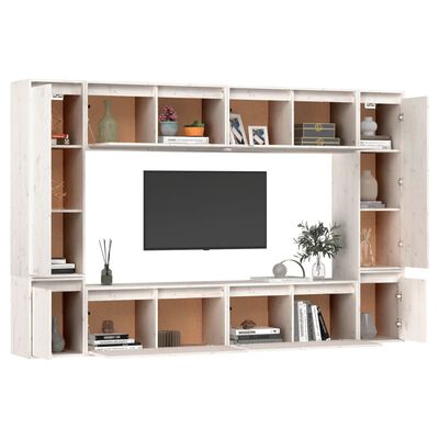 vidaXL TV skříňky 8 ks bílé masivní borové dřevo