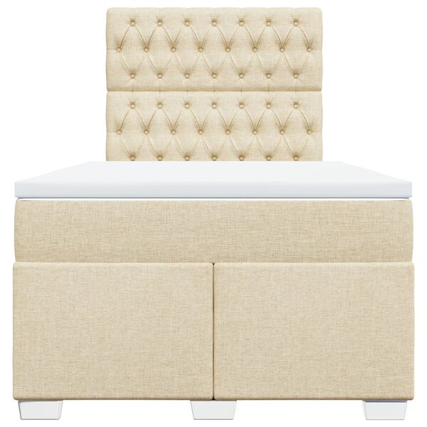 vidaXL Box spring postel s matrac&iacute; kr&eacute;mov&aacute; 120x190 cm textil